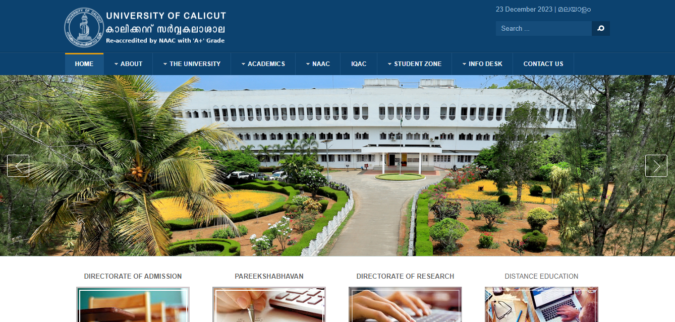 Calicut University 5th Sem Results 2023