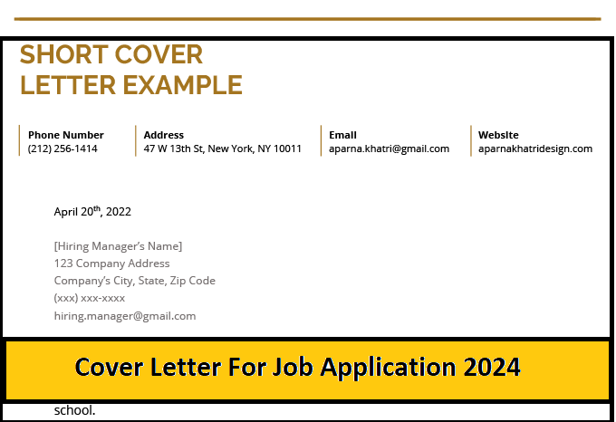 Cover Letter For Job Application 2024