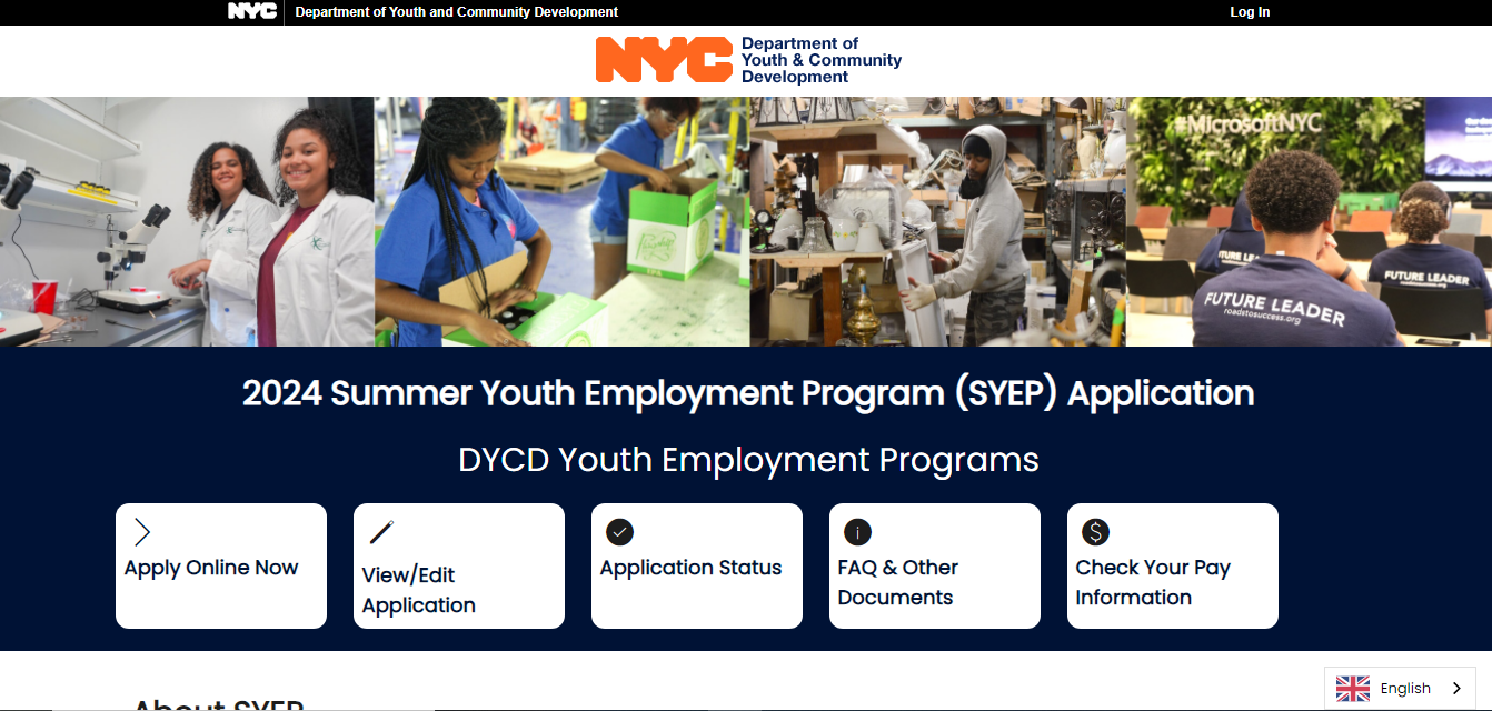 Youth Employment Program (SYEP) Application 2024