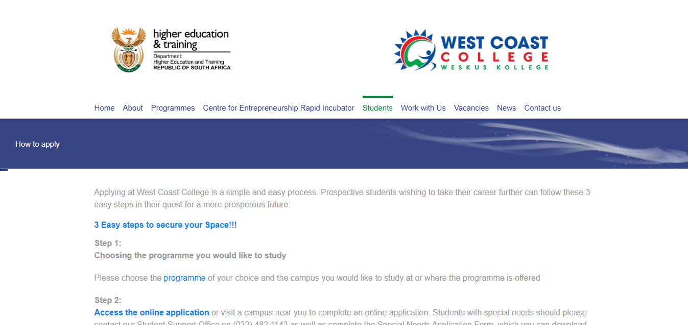 West Coast College Online Application 2024