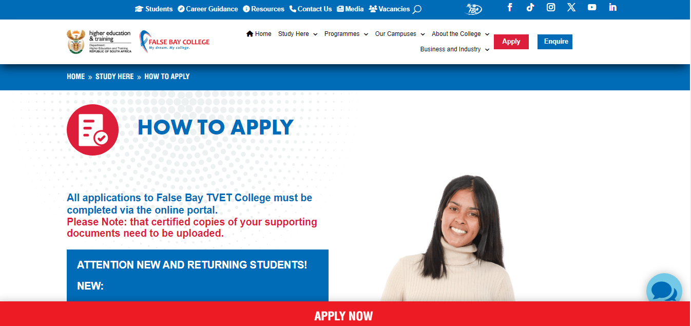 False Bay College Online Application 2024