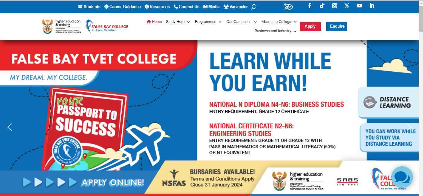 False Bay College Online Application 2024