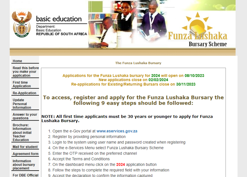 Funza Lushaka Bursary Application 2024 Online Application 0474