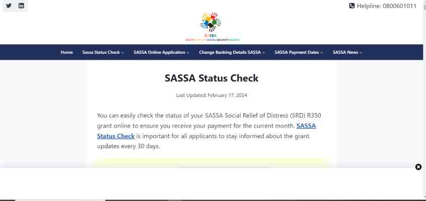 SASSA R350 Grant Application Status