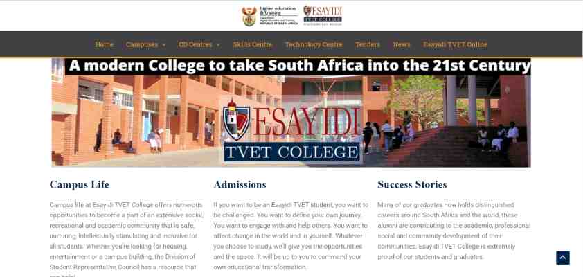 Esayidi TVET College Online Application 2024