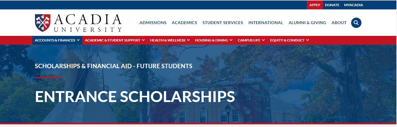 Acadia University Scholarships 2024-2025