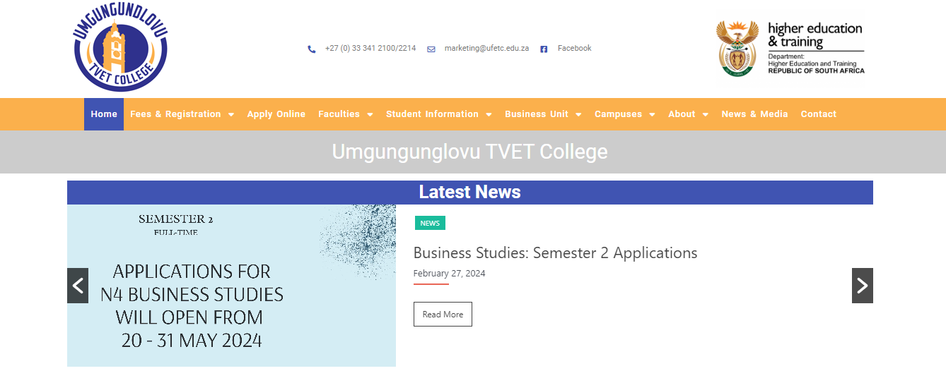 Umgungundlovu TVET College Online Application 2024