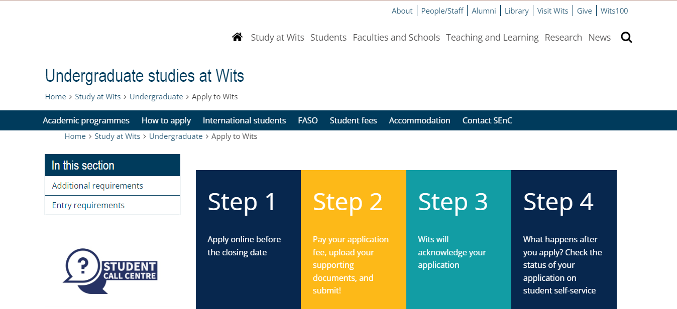 university of witwatersrand online application 2024