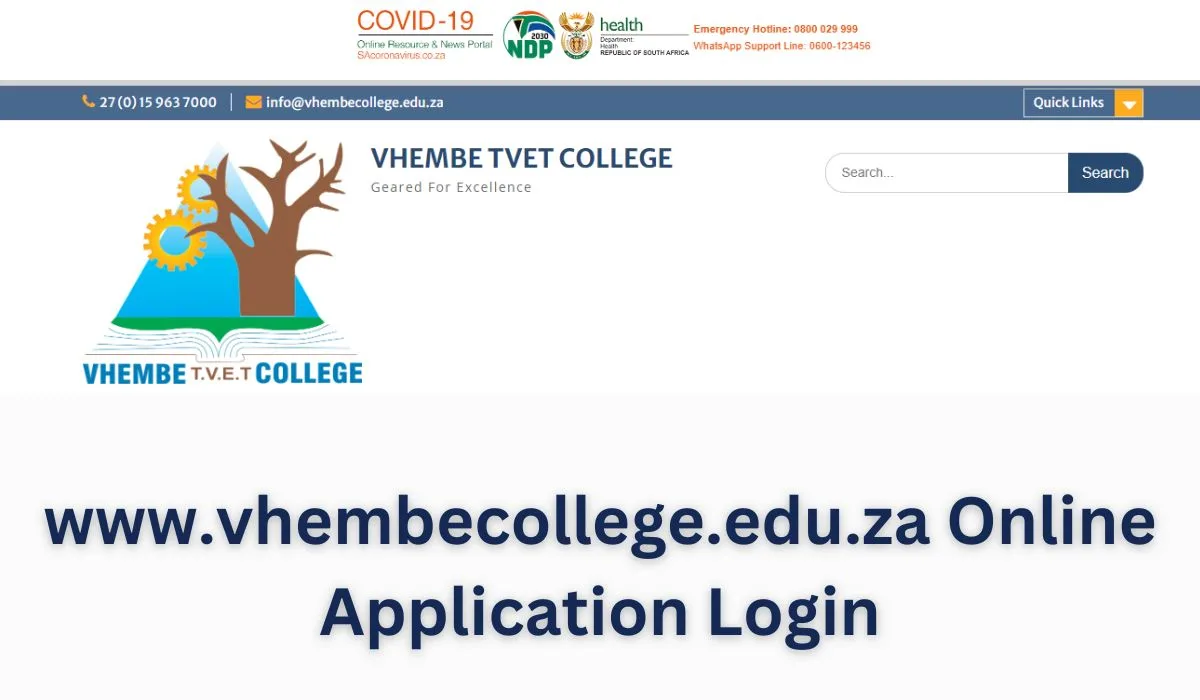 www.vhembecollege.edu.za Online Application Login